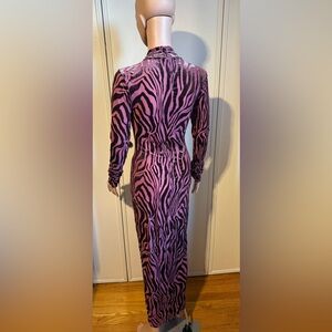 Fashion Nova Running Wild Mesh Maxi Dress Pink/Combo Brand New with Tags.